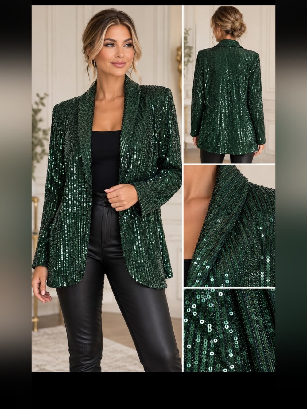 SHOW ME YOUR MUMU Emerald Green Sequin Blazer. NWT MSRP $258